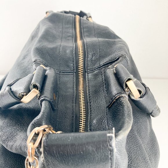 Cole Haan Oversized Black Pebble Leather Hobo Shoulder Bag w Adjustable Strap - Picture 5 of 16